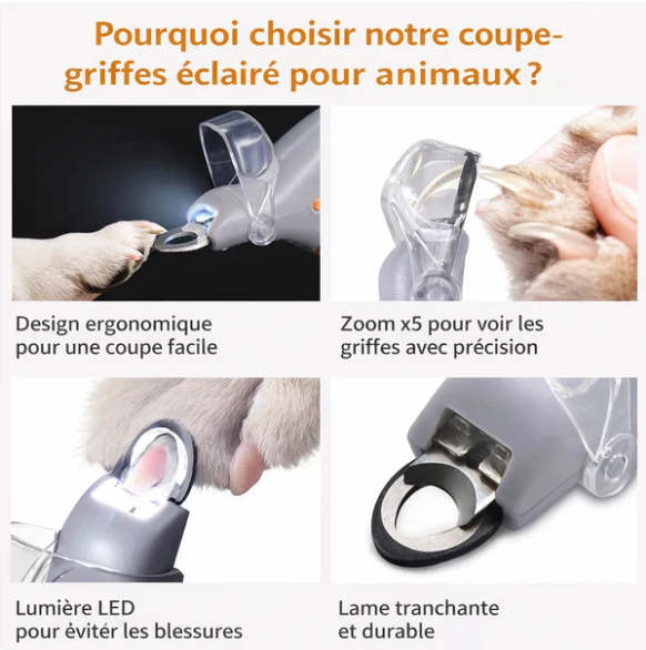 Coupe-Griffes LED pour Chien et Chat – Une Coupe Précise et Sans Stress