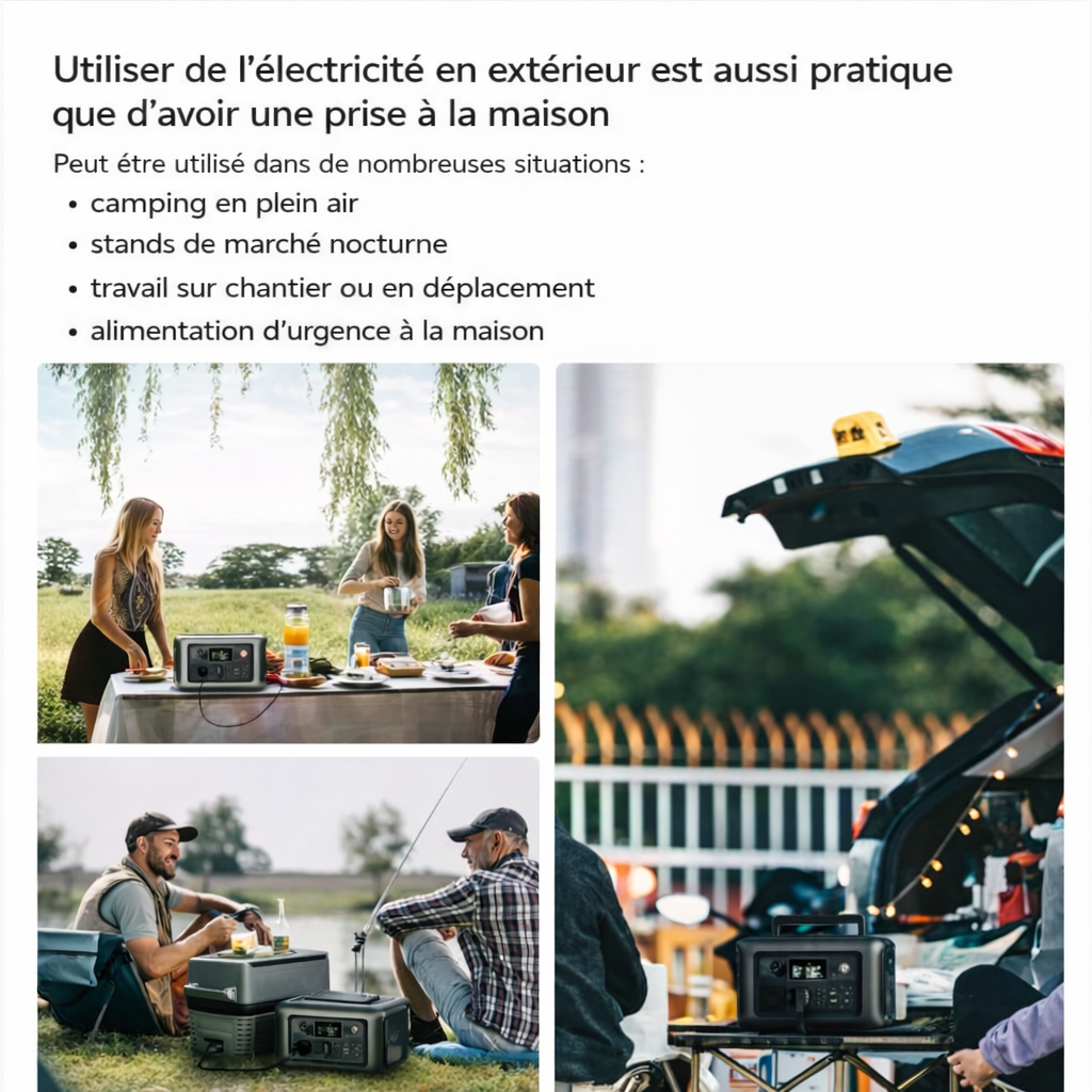 Station d’Énergie Portable Haute Puissance – Électricité d’Urgence pour Voiture, Camping et Coupures de Courant