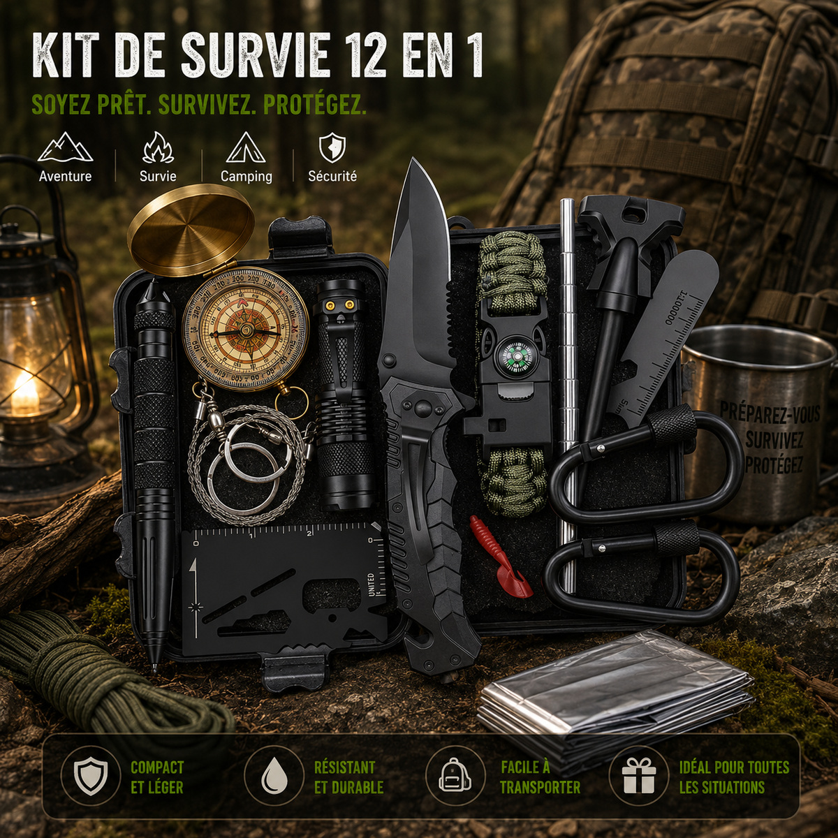 Kit de Survie Outdoor – Les Outils Essentiels pour Rester Prêt en Toutes Circonstances