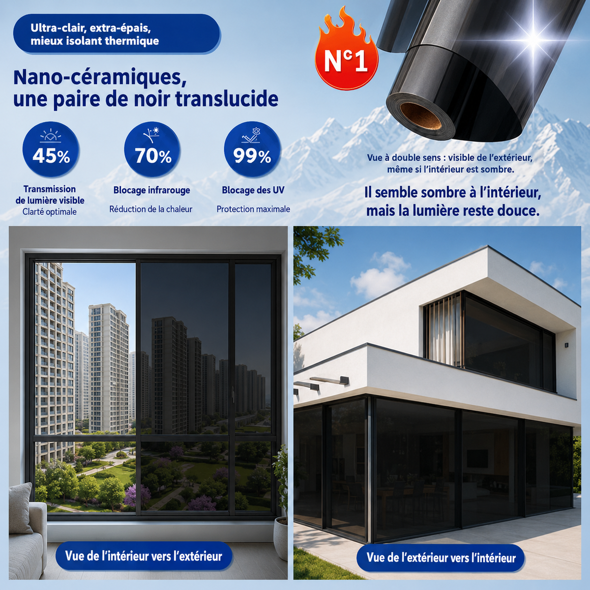 Film de Protection Thermique pour Vitres – Confort et Protection Solaire au Quotidien