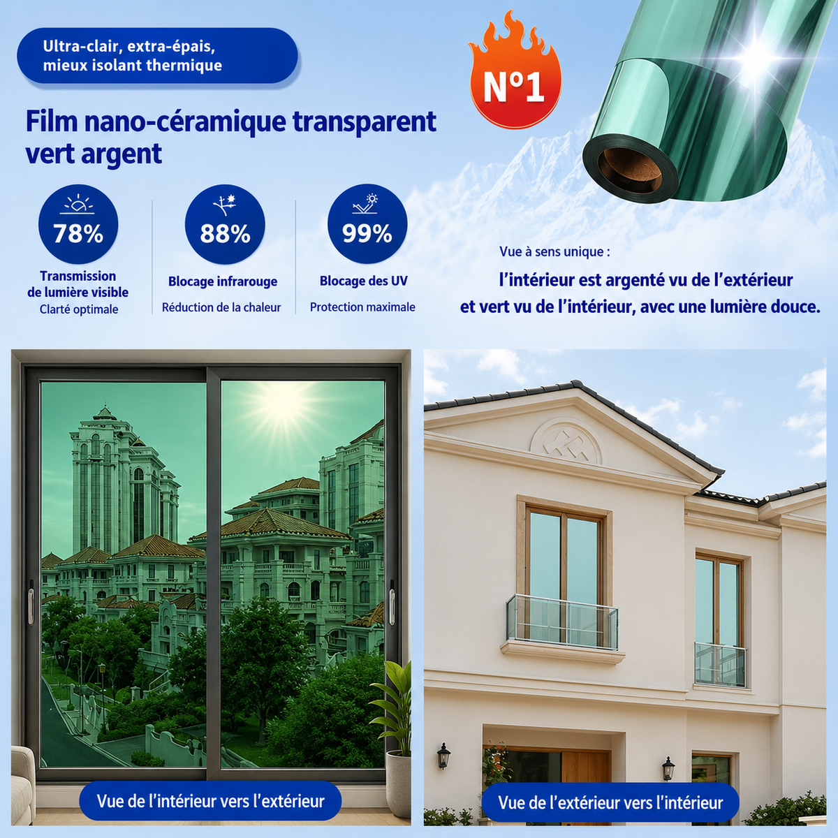 Film de Protection Thermique pour Vitres – Confort et Protection Solaire au Quotidien
